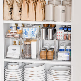 Yieach multiuse vanity organizer maximizes counter space and declutters surfaces.