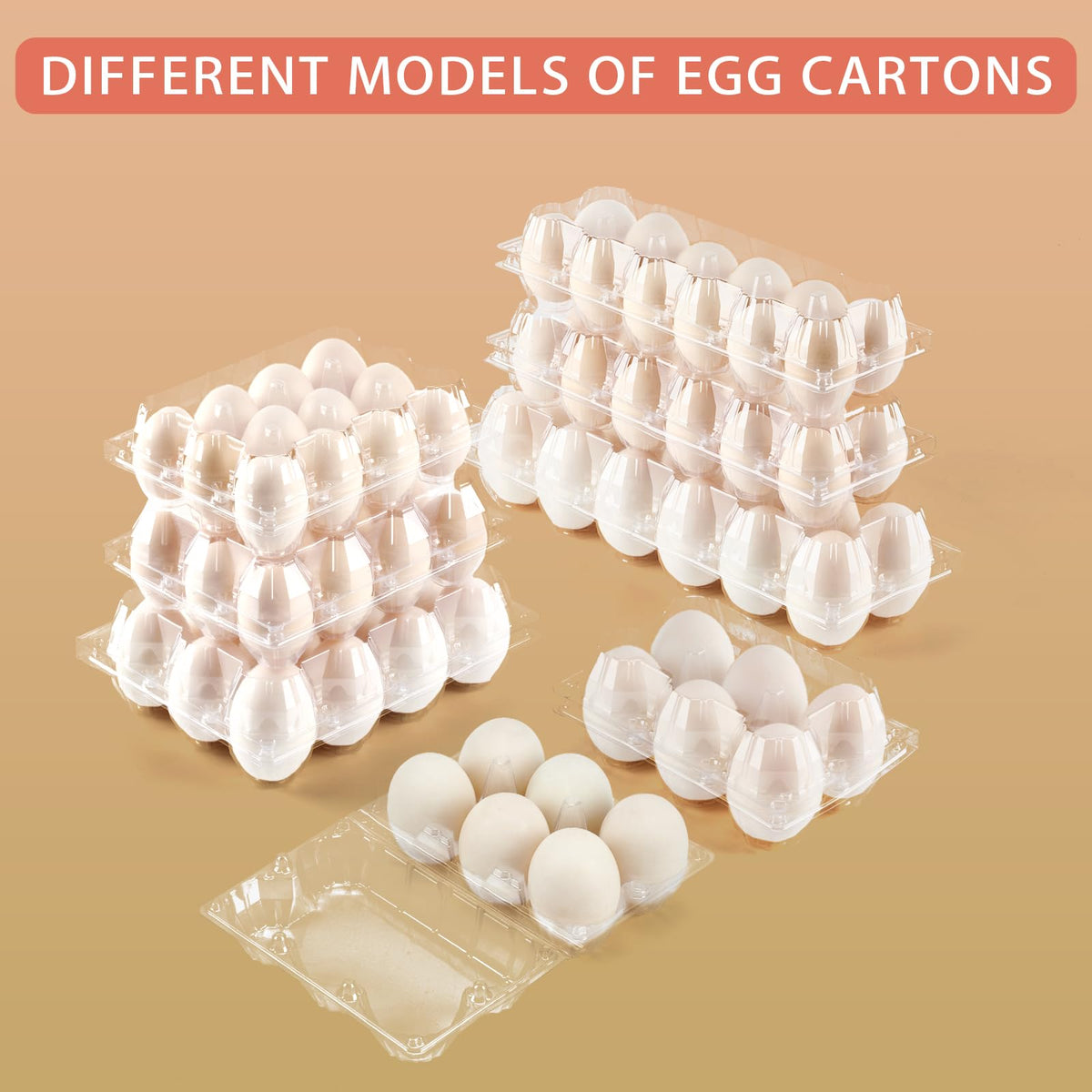 YIFIHGE stackable egg cartons on a shelf saving space