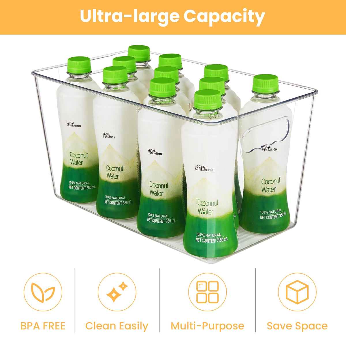 YIHONG-cabinet-storage-bin aids clutter-free cupboards with transparent visibility.