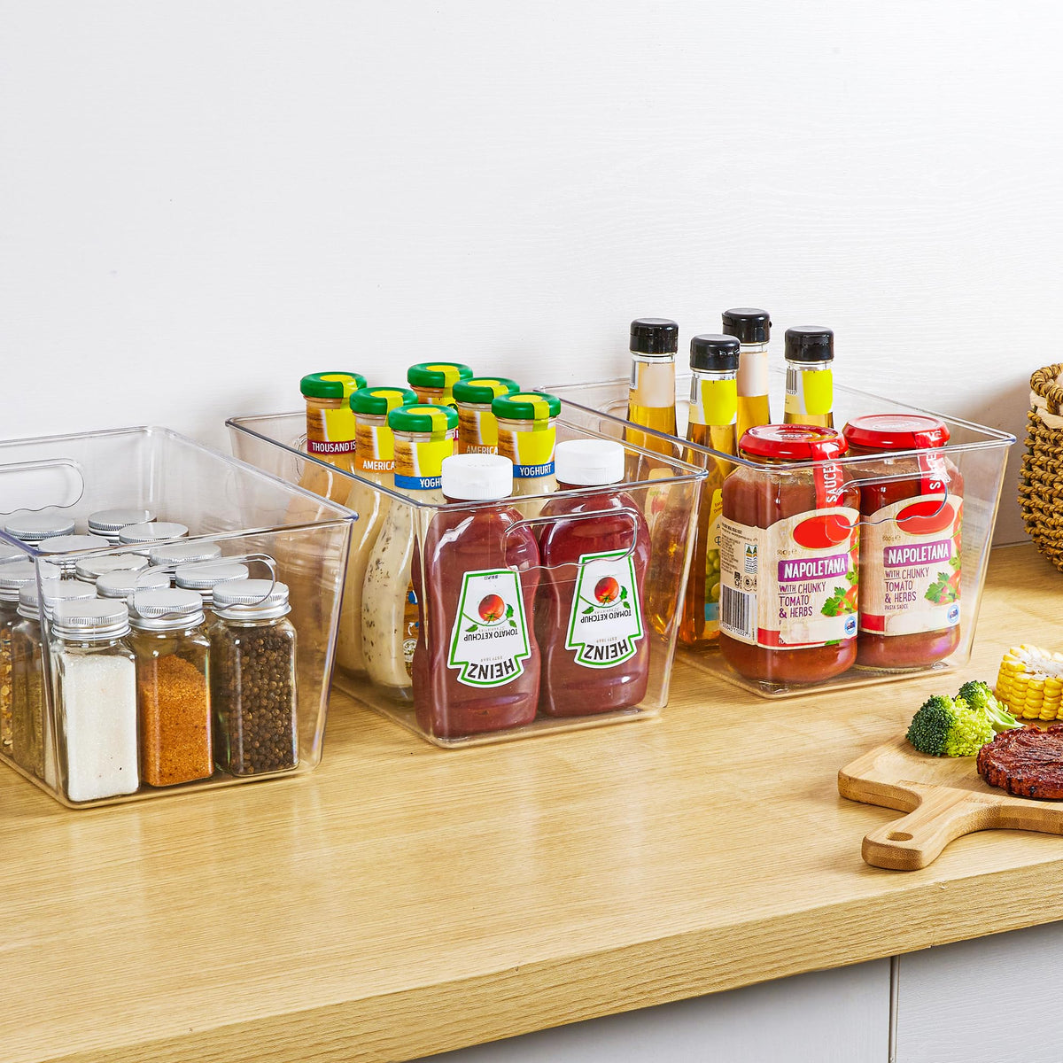 YIHONG bins in cabinet and shelf organization ideas