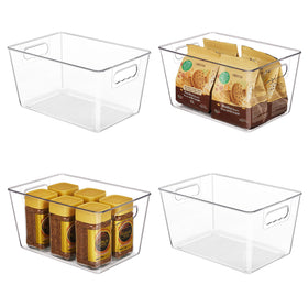 YIHONG clear storage bins front view for four-pack organization