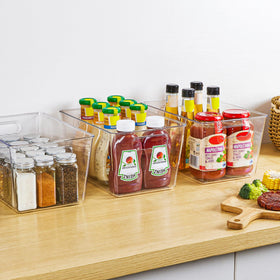 YIHONG transparent kitchen storage bin enhancing shelf visibility