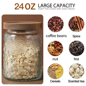Yiluokuang vintage glass jar with begonia pattern keeps contents visible beautifully.
