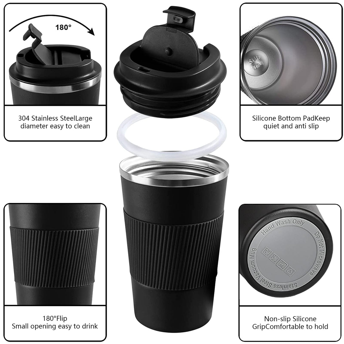 YINBAOGE stainless steel tumbler with lid for spill-free daily use.