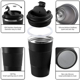 YINBAOGE stainless steel tumbler with lid for spill-free daily use.