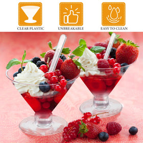 Yinkin 5 oz dessert cups ideal for mousse and fruit.