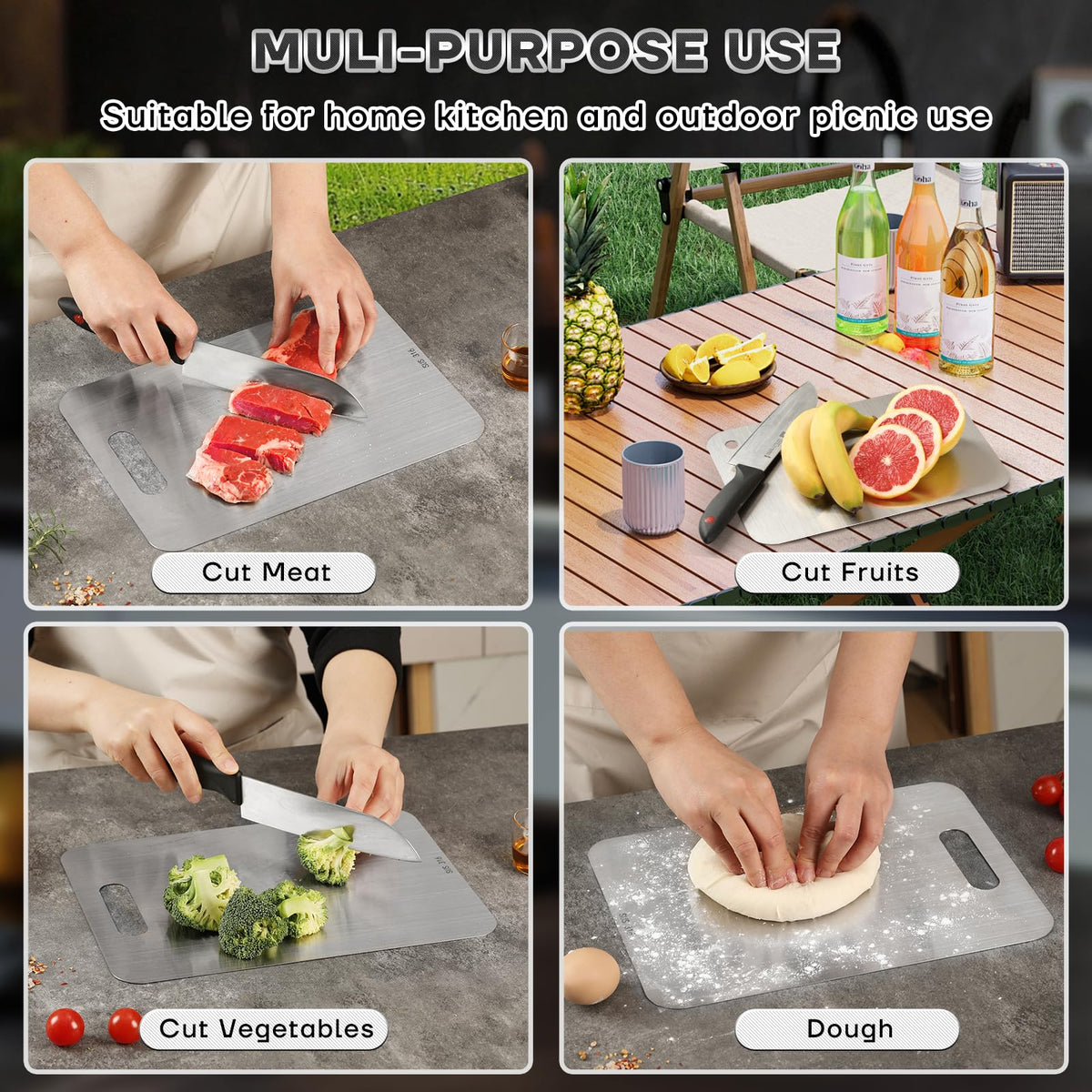 Yiorr Katuchef board on a towel for stable chopping.