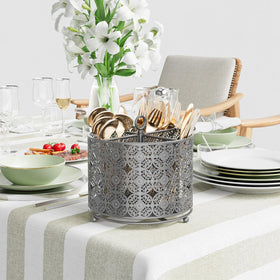 YIUKEA elevated countertop holder provides stable storage on kitchen counters.