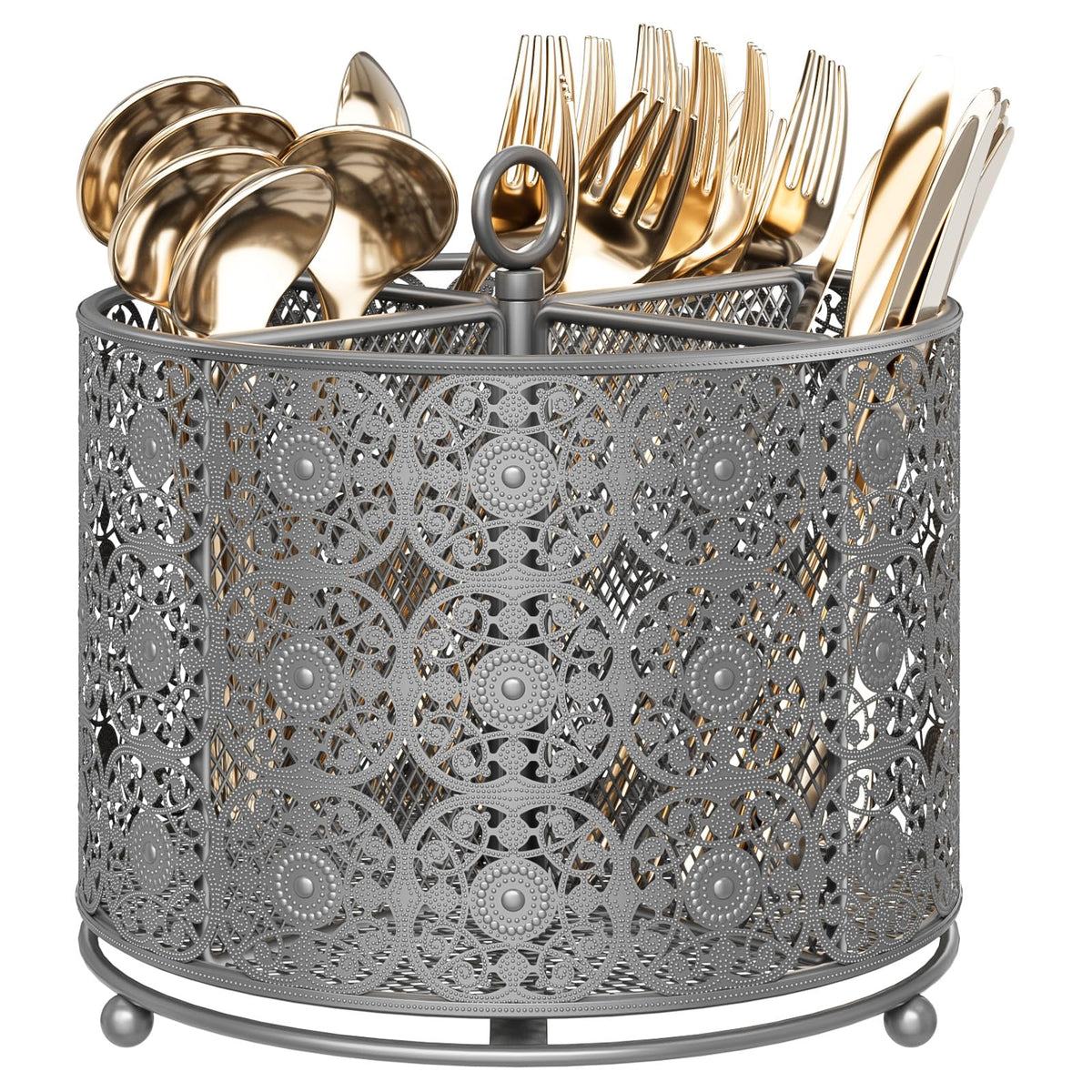 YIUKEA rotating utensil caddy with 360-degree rotation for easy access.
