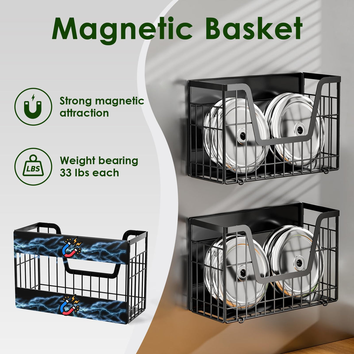 YIWANFW dual magnets closeup showing secure fridge attachment