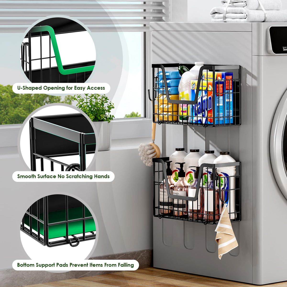 YIWANFW magnetic spice and snacks rack on fridge