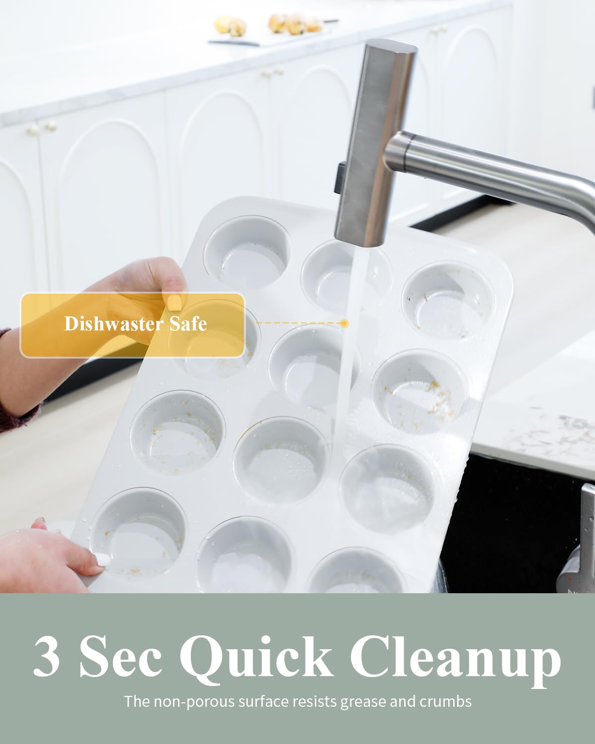 Ymiton dishwasher-safe muffin pan simplifies post-bake cleanup.