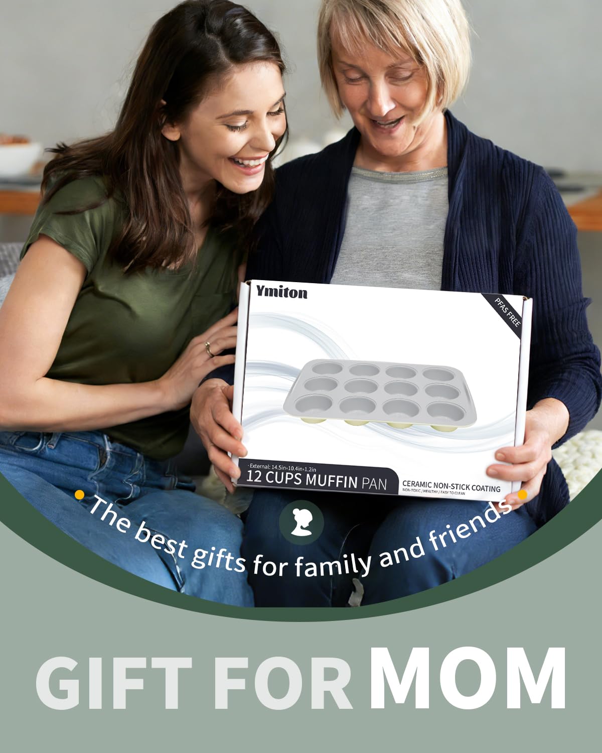 Ymiton gift-packaging muffin pan arrives ready to gift to bakers.