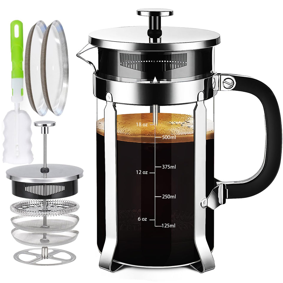 YMMIND French Press 12oz cap closeup for smooth home coffee.