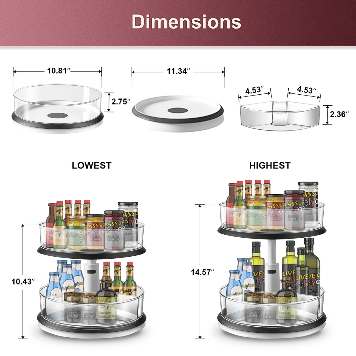 Ynelyase anti-slip base and 360-degree rotation protect surfaces and improve access.