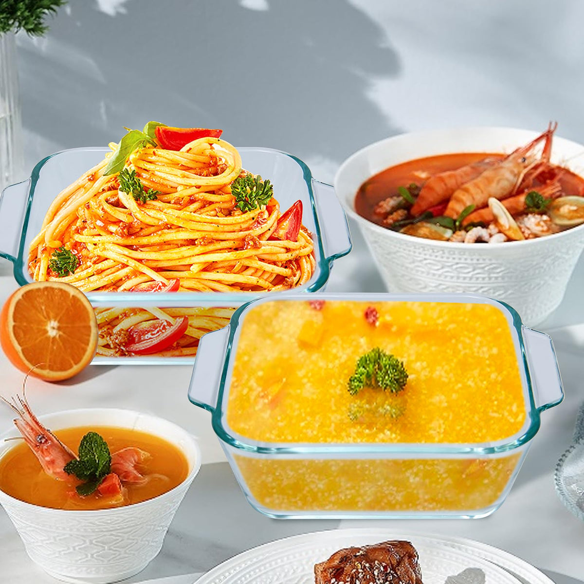 Yomvzake dishwasher safe clear glass dish for easy cleaning after meals