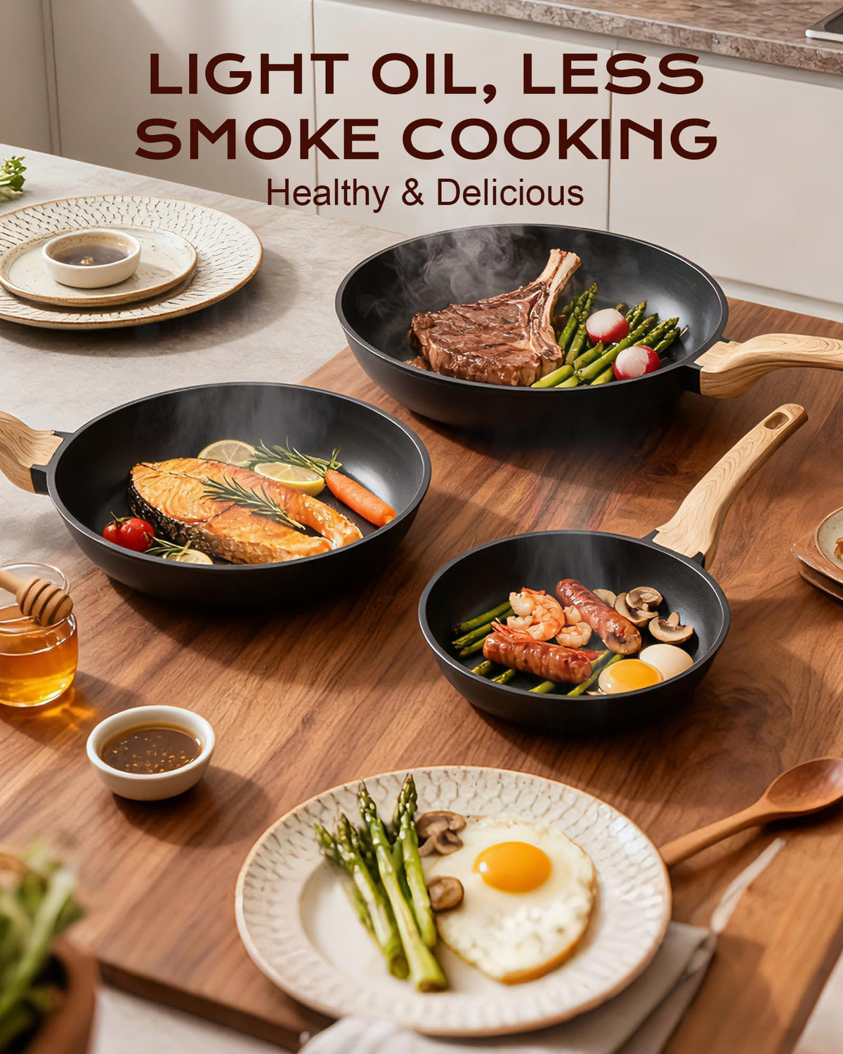 Yonida dishwasher-safe pan makes cleanup quick and easy.