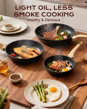Yonida dishwasher-safe pan makes cleanup quick and easy.