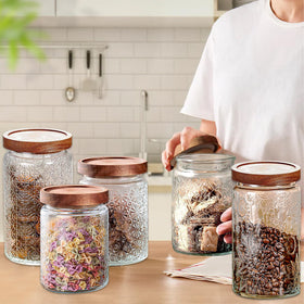 Yoqelt acacia-wood lid jar blends natural craft with practical storage.