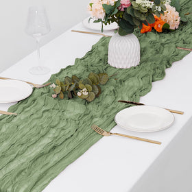 Yorcari rectangular pleated table runner offers natural drape for events