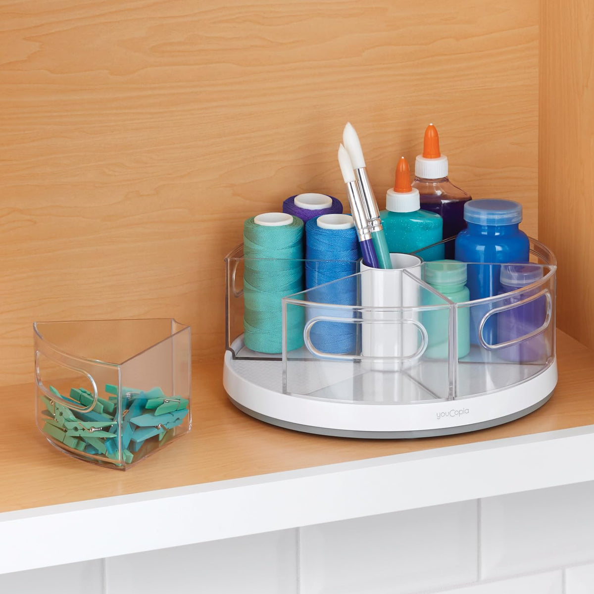 YouCopia Crazy Susan ideal for pantry, kitchen, bathroom storage solutions.