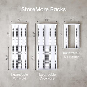 YouCopia StoreMore Bakeware Rack easy-assembly enables quick setup.