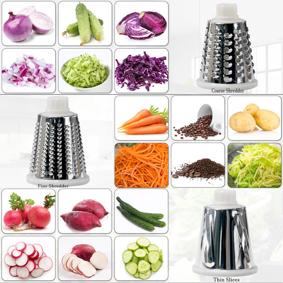 YOUCZON suction base on counter helps keep the grater steady during use.