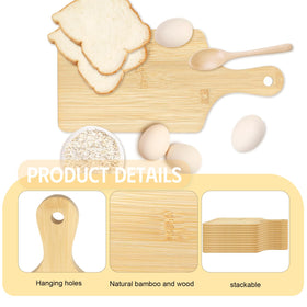 YOUKE OLA bamboo cutting board with a handle for easy lifting and hanging.