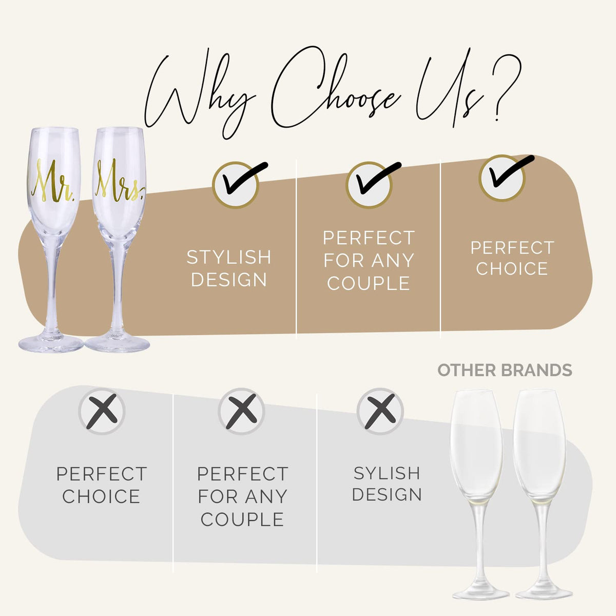 Your Dream Party Shop engagement and bridal shower champagne glasses
