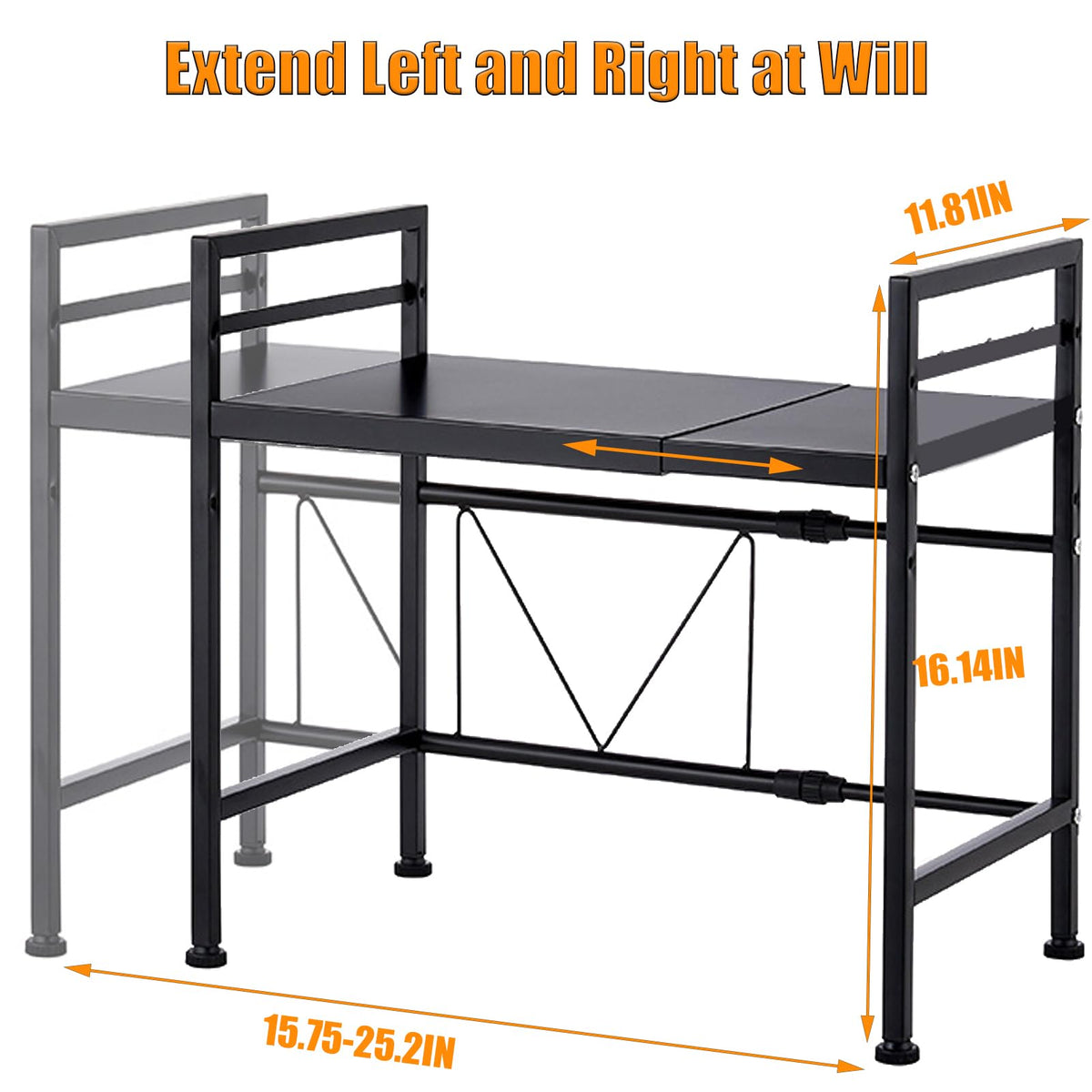 YOWAA Adjustable shelf height enables custom microwave clearance