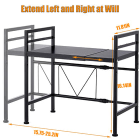 YOWAA Adjustable shelf height enables custom microwave clearance