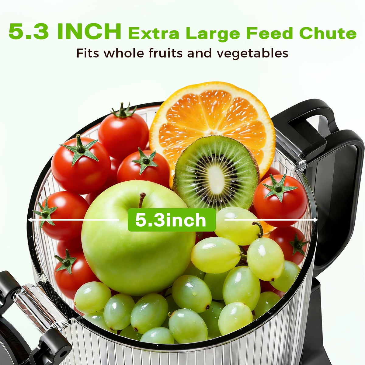 YOYDS slow juicer features a 7-stage spiral auger for thorough extraction.