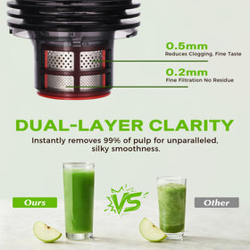 YOYDS 55 RPM motor minimizes heat buildup and oxidation during juicing.