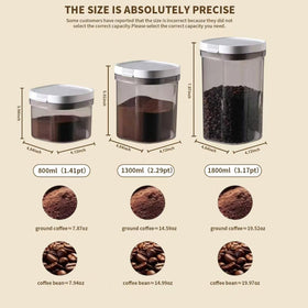 Stackable design with built-in spoon helps organize space.