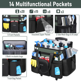 Ytonet caddy with removable partitions neatly arranges cleaning tools