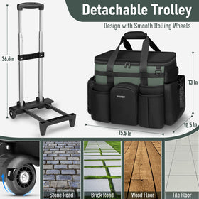Ytonet cleaning trolley with a 36.6 inch retractable handle for ergonomic use