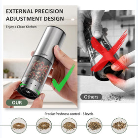 Zadelar 120ml capacity container stores more salt or pepper between refills