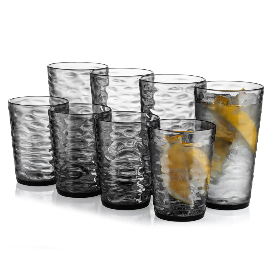ZAINCA gray 14oz/20oz clear acrylic tumblers showing glass-like clarity for daily use