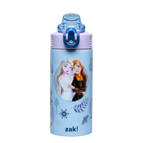 Zak Designs Disney Frozen 14oz bottle with closed lid for secure school use.