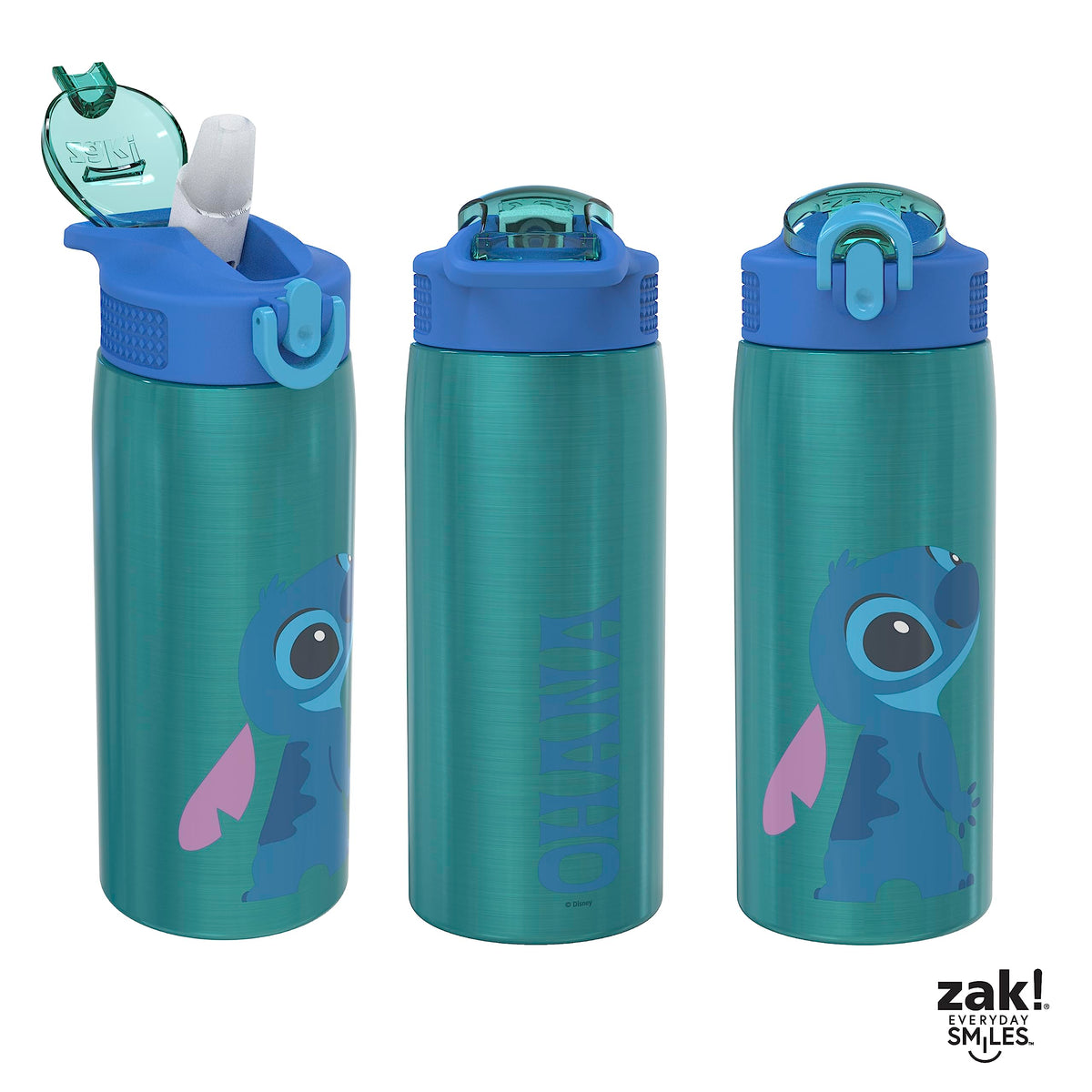 Zak Designs Stitch bottle travel-friendly size fits car cup holders.