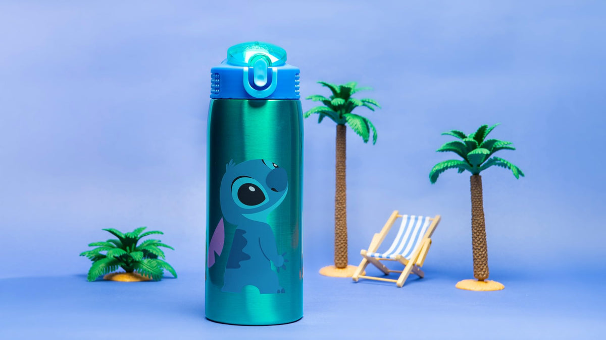 Zak Designs Stitch bottle uses durable 18/8 stainless steel.