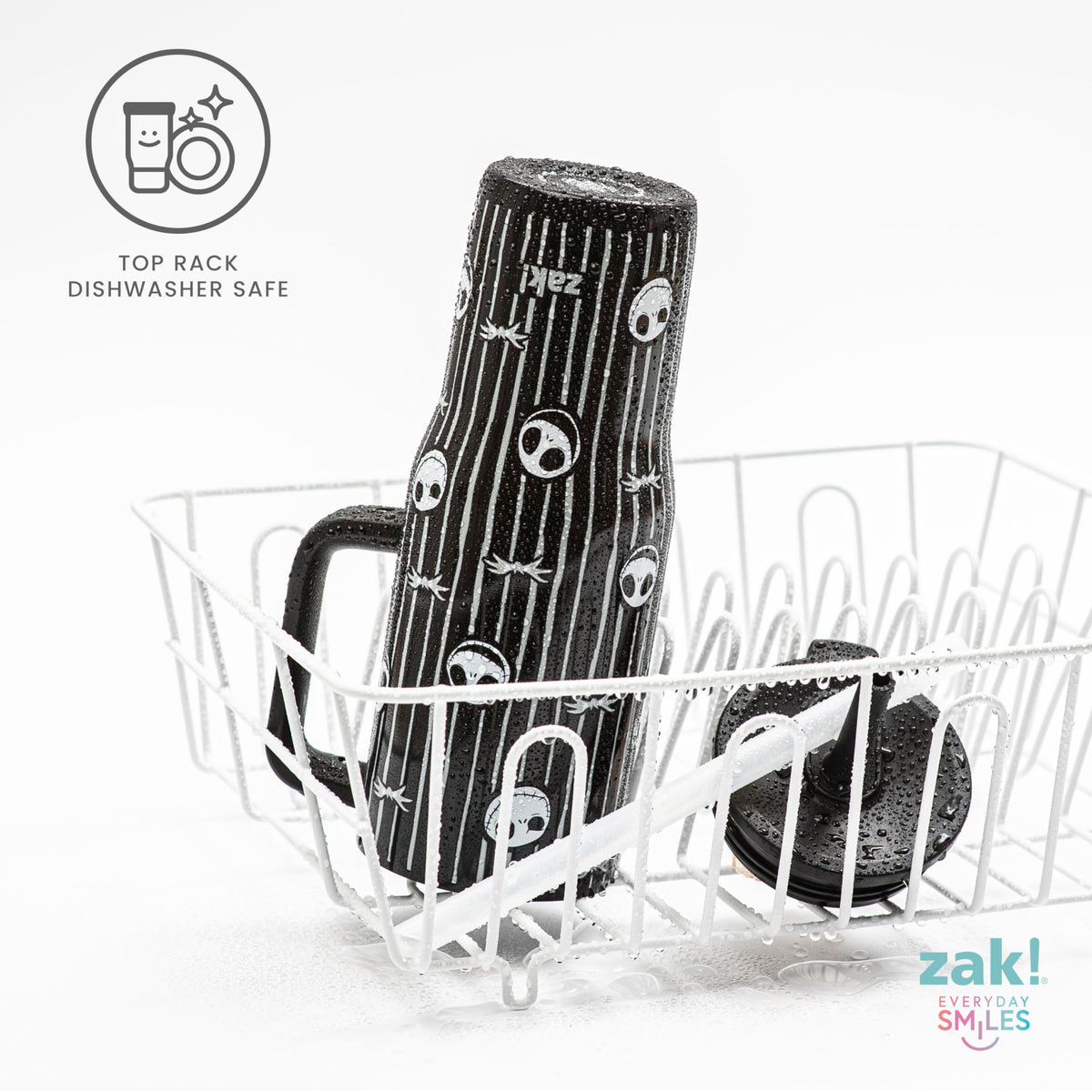 Durable Zak Designs 18/8 stainless steel texture close-up