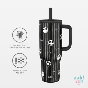 Tumbler handle close-up emphasizing secure grip for travel