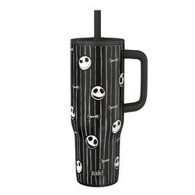 Zak Designs NBC Sutton tumbler side view with Jack Skellington and durable carry handle for on-the-go hydration