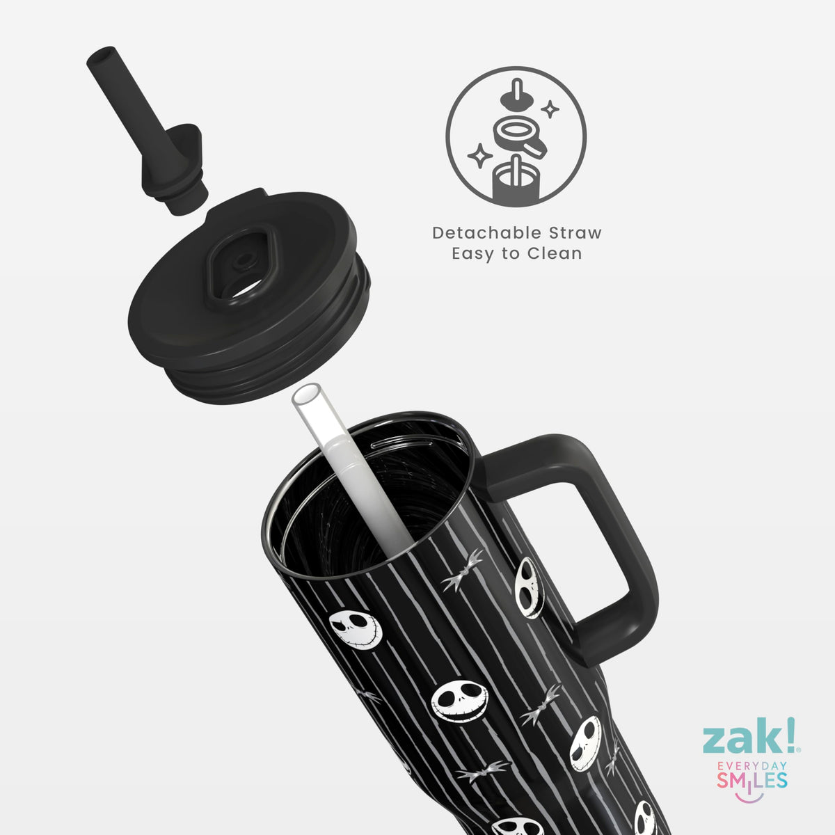 Zak Designs vacuum insulation label image emphasizing cold drinks for hours
