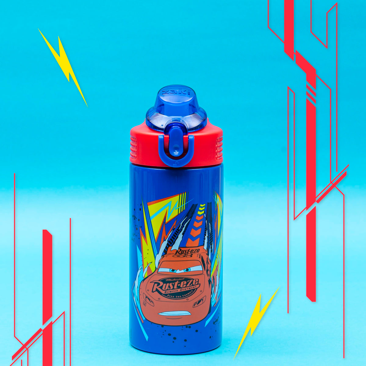 Vacuum insulated Zak Designs Cars bottle keeps drinks cold for hours