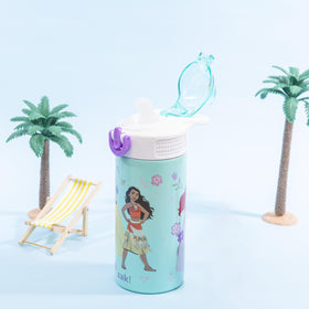 Zak Designs Disney Princess bottle lid and spout close-up for easy sipping.
