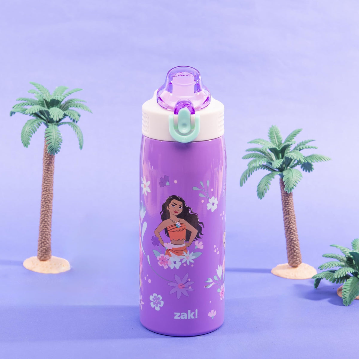 Zak Designs Disney Princess Sage bottle lid cover protects the spout during travel