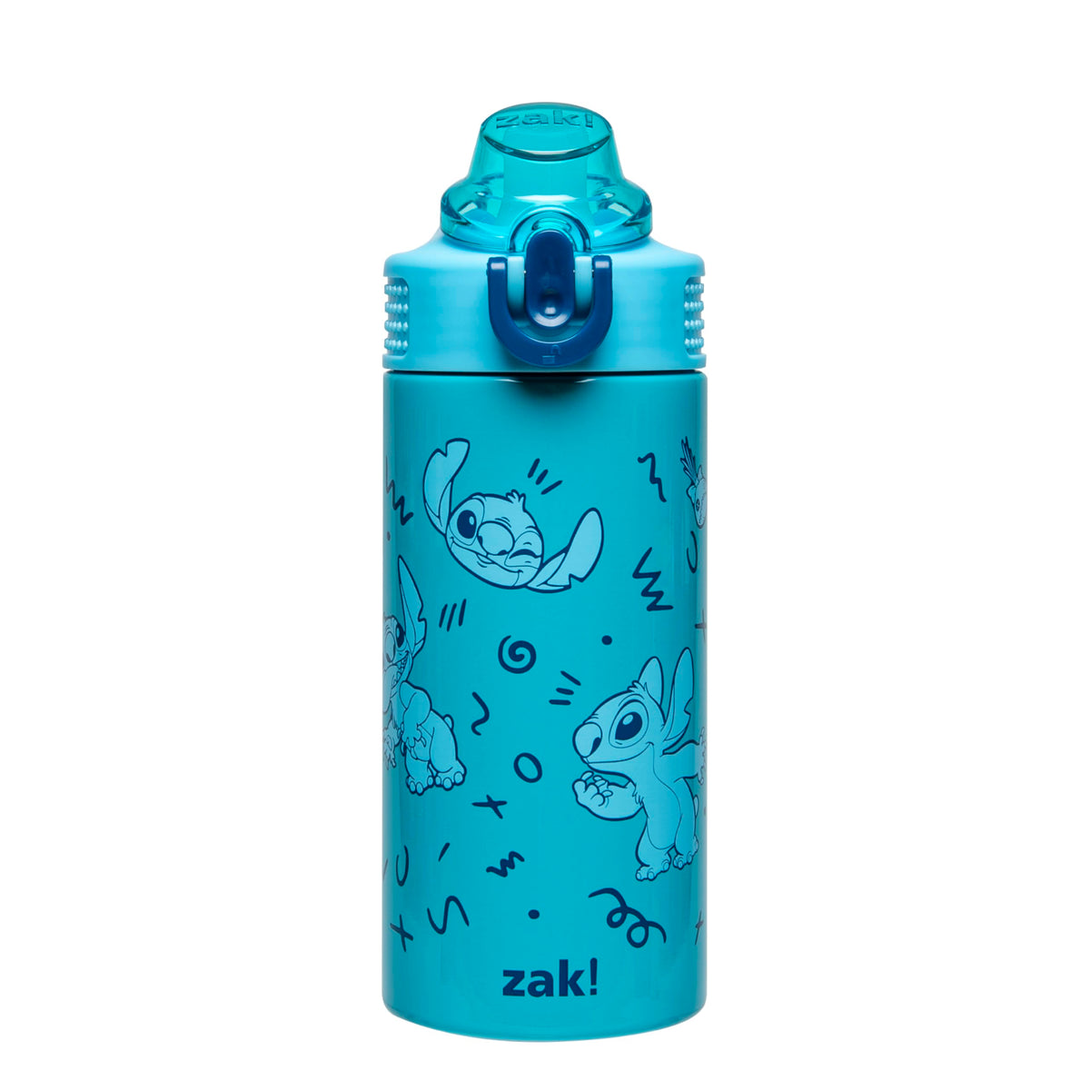 Zak Designs Stitch bottle top view showing kid-friendly 14 oz hydration on the go
