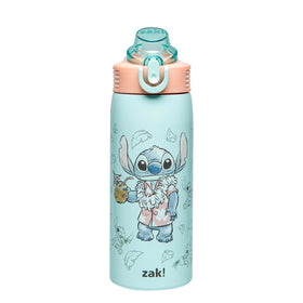 Zak Designs Disney Stitch 19oz bottle front view with durable stainless steel.